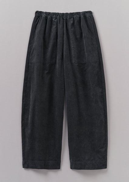 Organic Cord Barrel Leg Pants | Charcoal Product Image