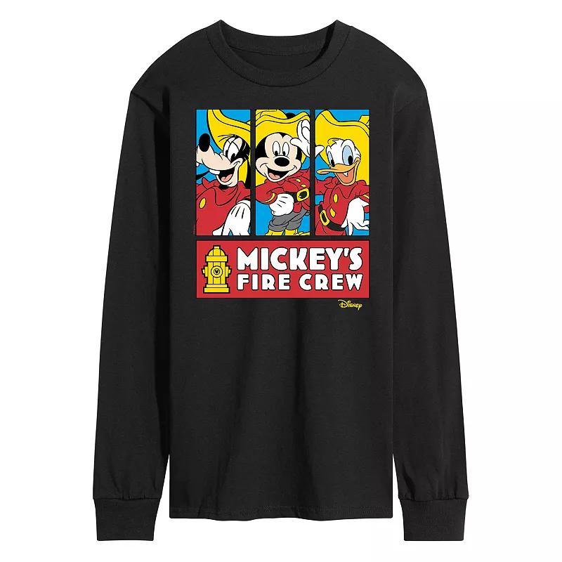 Disneys Mickey Mouse & Friends Mens Fire Crew Long Sleeve Graphic Tee Product Image