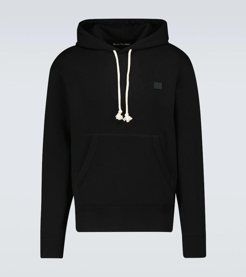 ACNE STUDIOS Mens Black Fennis Branded Cotton-jersey Hoody M Product Image