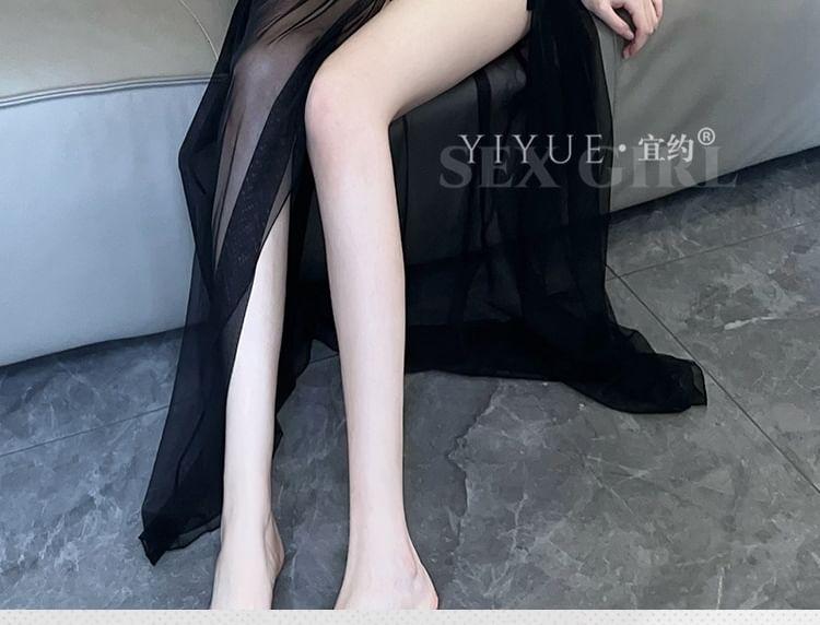 Cutout Lace Teddy / Cover Up Skirt Product Image