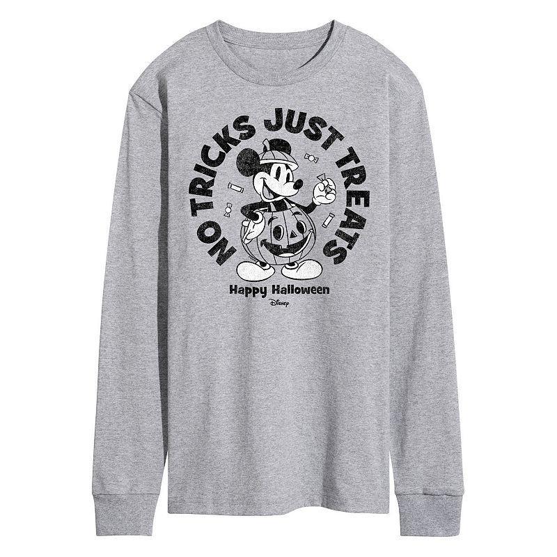 Disney Mens No Tricks Long Sleeve Tee Med Grey Product Image