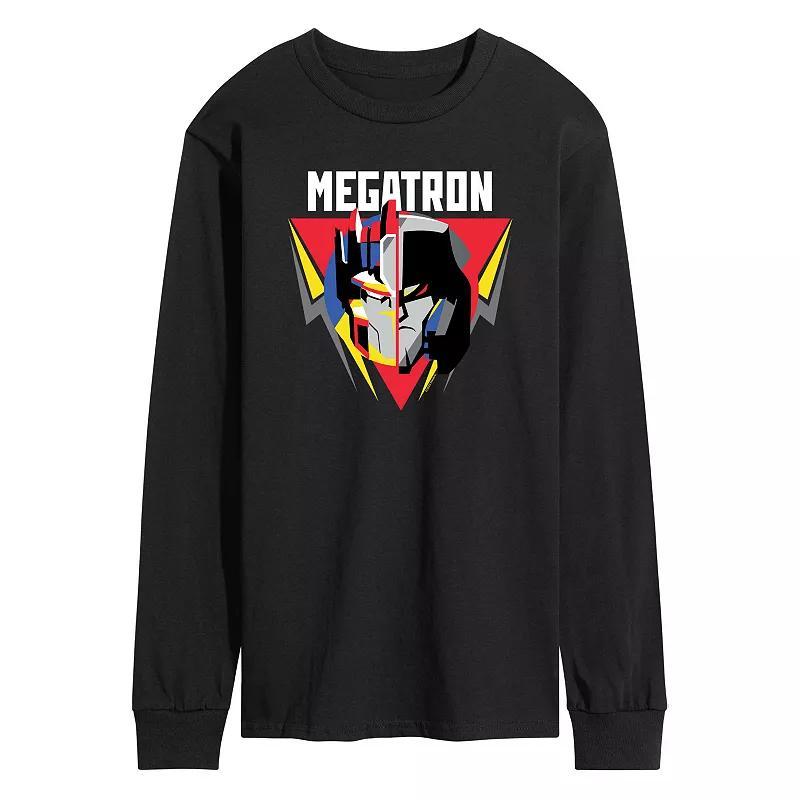 Mens Transformers Megatron Badge Long Sleeve Graphic Tee Blue Product Image