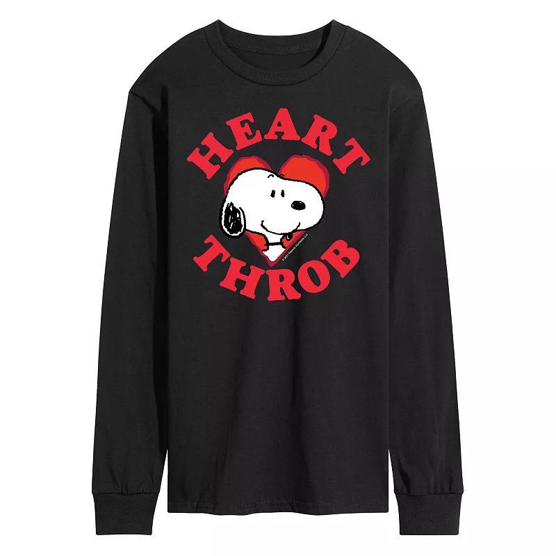 Mens Peanuts Heartthrob Long Sleeve Tee Black Product Image