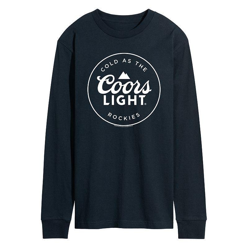 Mens Coors Light Logo Badge Long Sleeve Graphic Tee Black Product Image