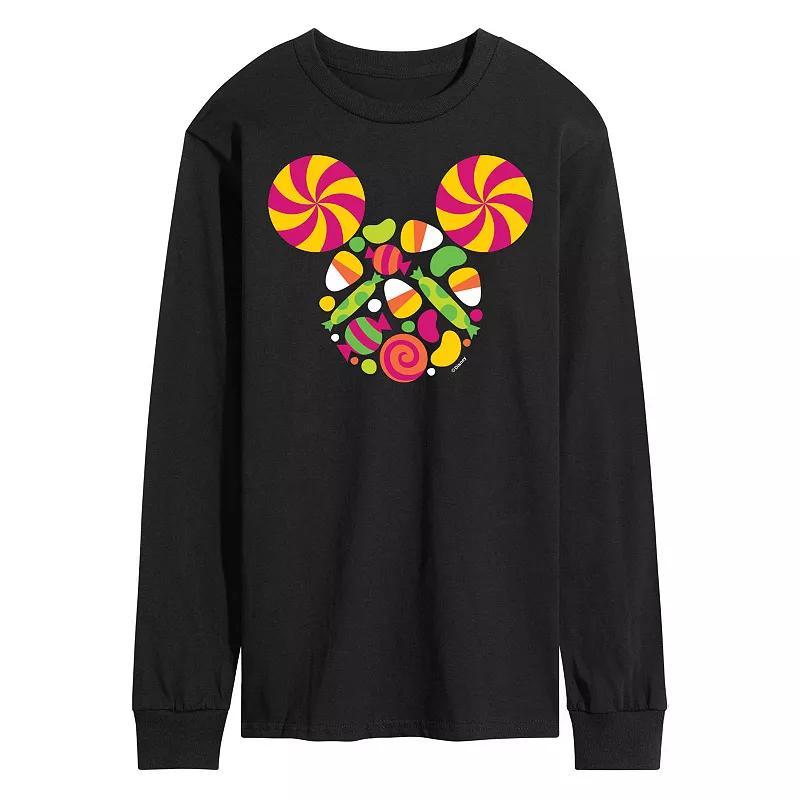 Disneys Mickey Mouse Mens Candy Long Sleeve Graphic Tee Product Image