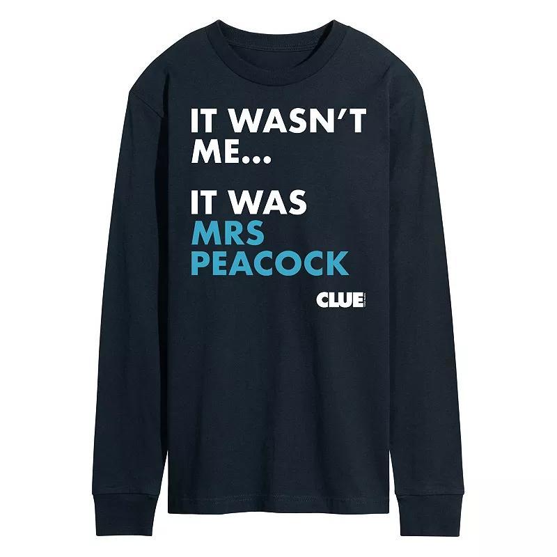 Mens Clue It Was Mrs Peacock Long Sleeve Graphic Tee by Hasbro Product Image