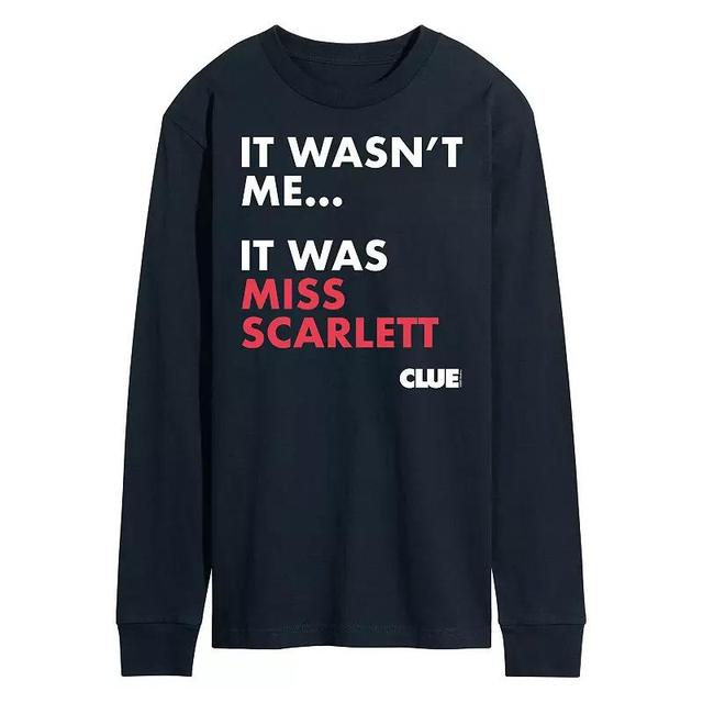 Mens Clue It Was Miss Scarlett Long Sleeve Graphic Tee by Hasbro Product Image