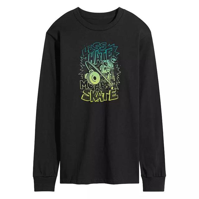 Mens Retro Less Hate More Skate Long Sleeve Graphic Tee Product Image