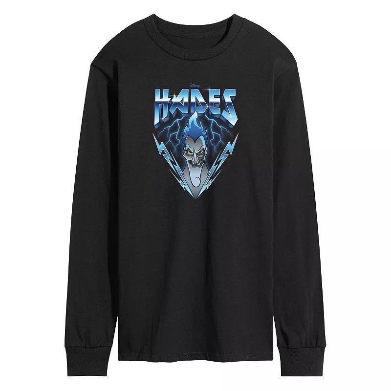 Disney Villains Hades Mens Rock Long Sleeve Graphic Tee Blue Product Image