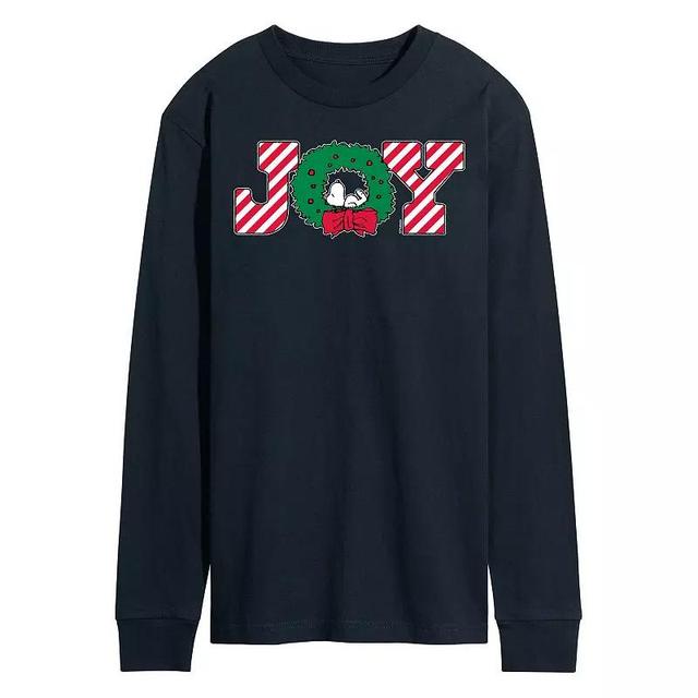 Mens Peanuts Joy Wreath Long Sleeve Tee Blue Product Image