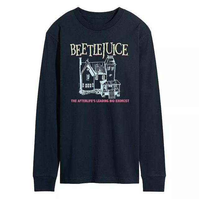 Mens Beetlejuice House Long Sleeve Graphic Tee Blue Product Image