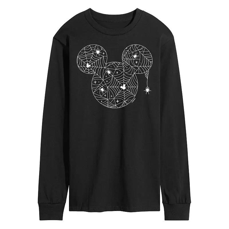 Disney Mens Mickey Head Spider Web Long Sleeve Tee Product Image