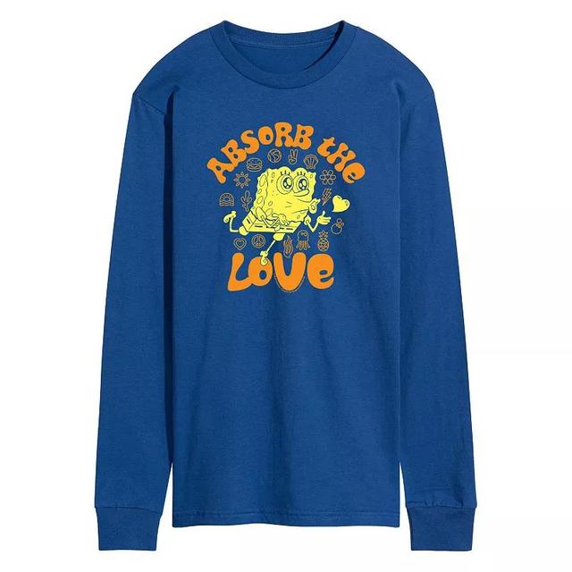 Mens SpongeBob SquarePants Absorb The Love Long Sleeve Graphic Tee Product Image