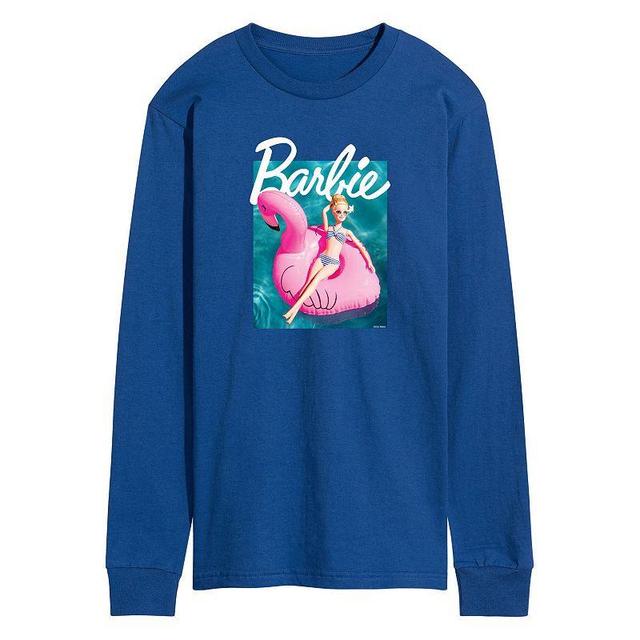 Mens Barbie Pool Flamingo Long Sleeve Graphic Tee Product Image