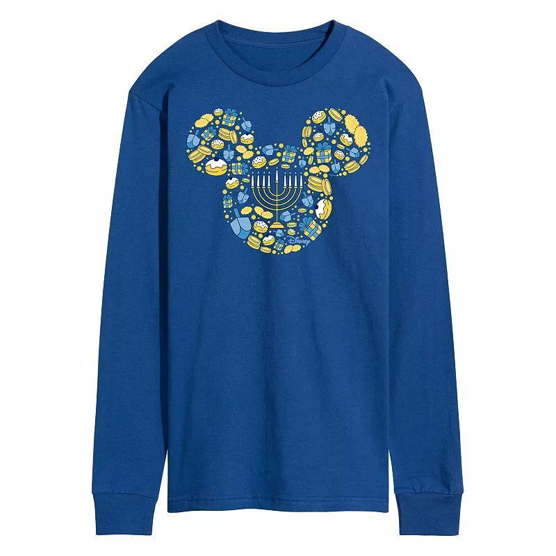 Disneys Mickey Mouse Mens Hanukkah Long Sleeve Graphic Tee Product Image