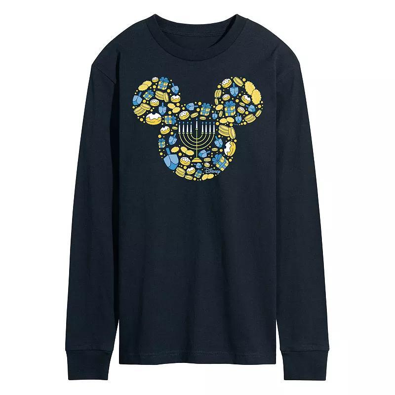 Disneys Mickey Mouse Mens Hanukkah Long Sleeve Graphic Tee Product Image