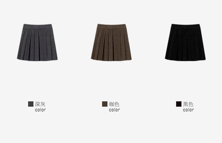 High Rise Plain Mini A-Line Skirt Product Image