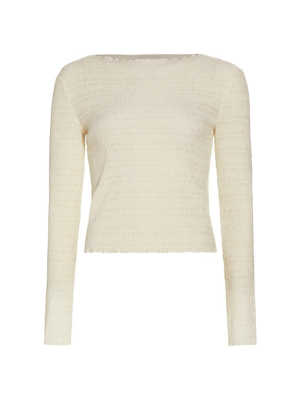 Vince Smocked Long Sleeve Top Product Image