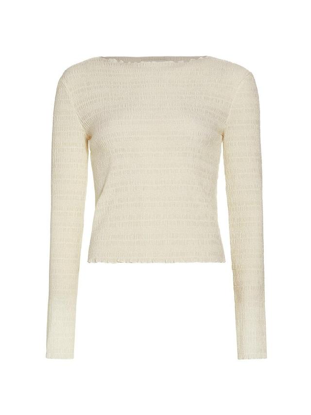 Vince Smocked Long Sleeve Top Product Image