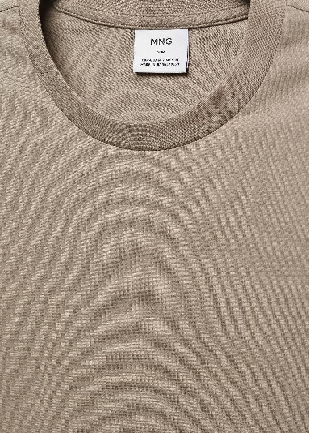 MANGO MAN - Basic cotton stretch T-shirt khakiMen Product Image