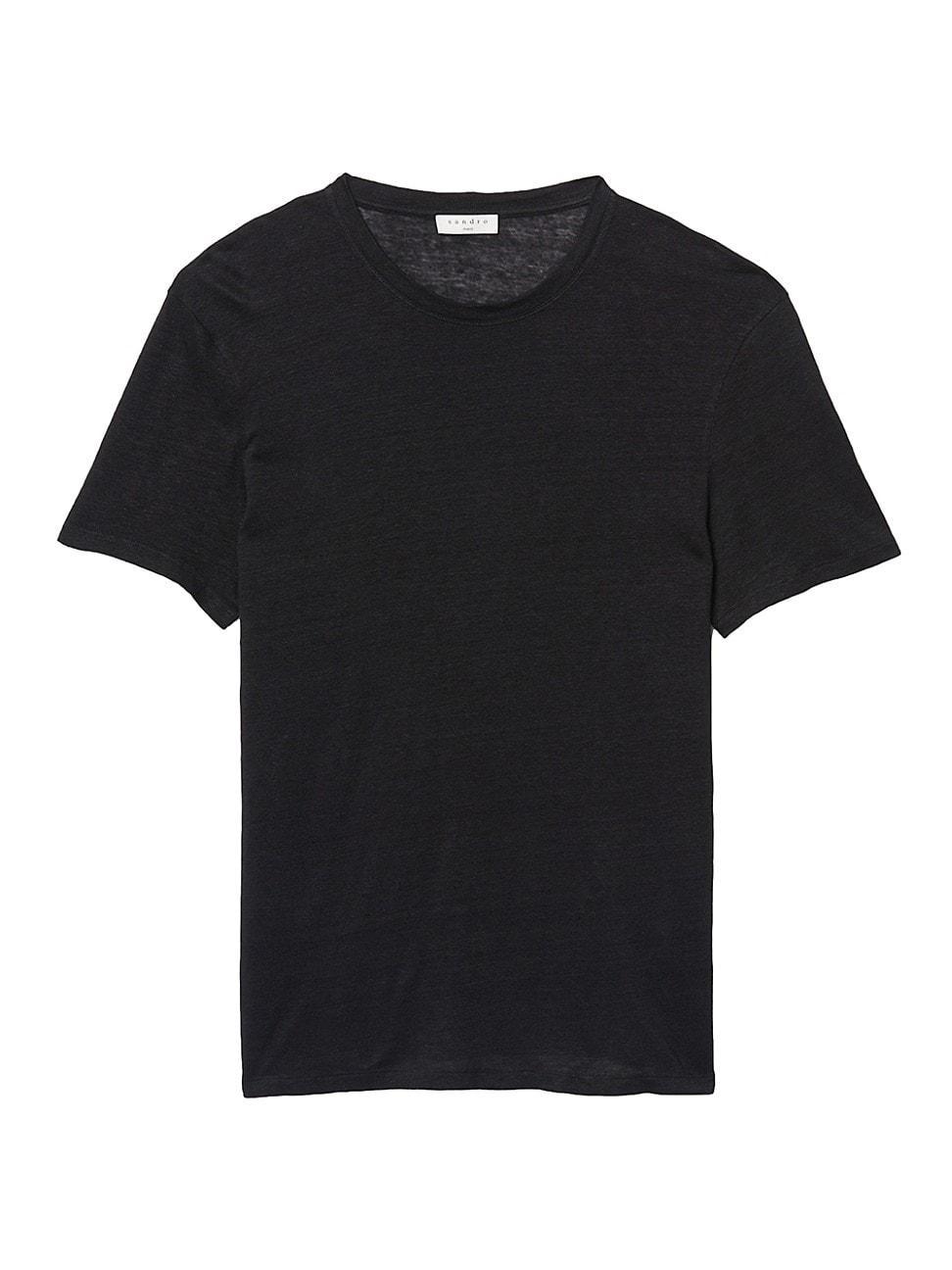 sandro Clash Linen Crewneck T-Shirt Product Image