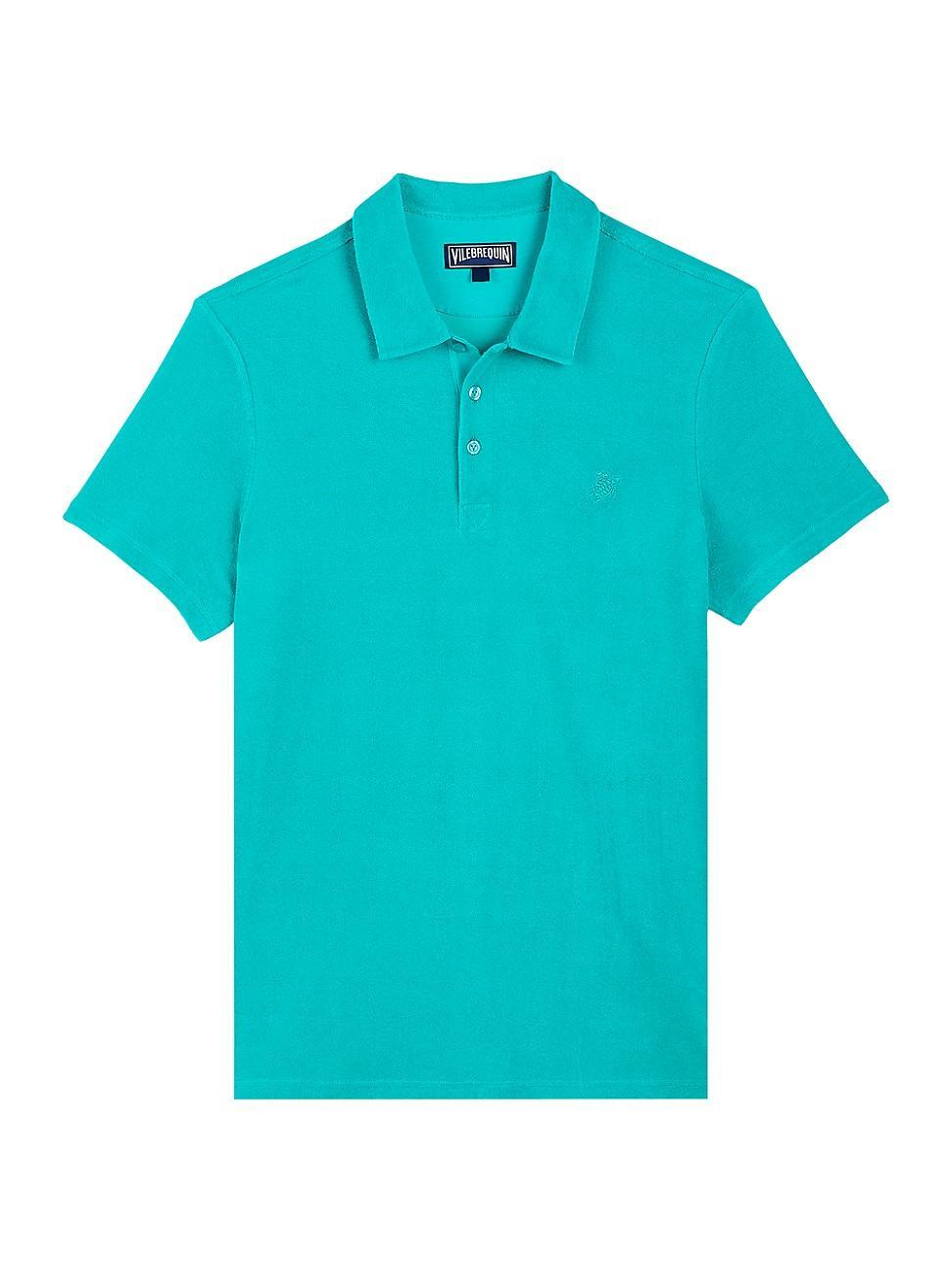 Mens Organic Cotton Terry Polo Shirt Product Image