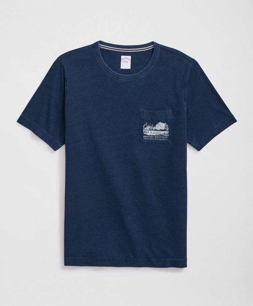 Cherry Street T-Shirt in Indigo Washed Cotton Product Image