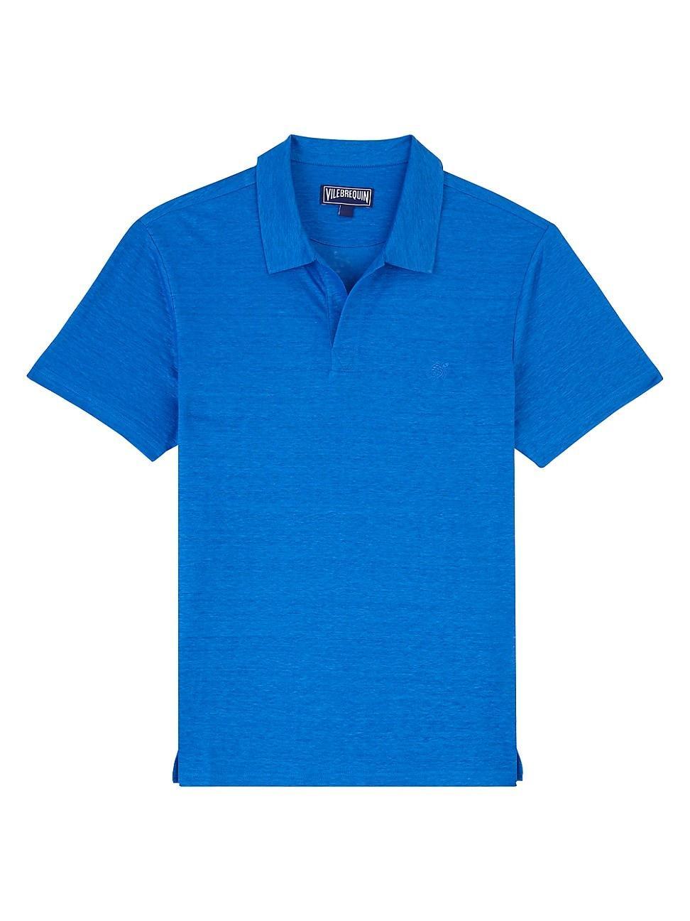 Vilebrequin Mens Solid Linen Jersey Polo Shirt Product Image