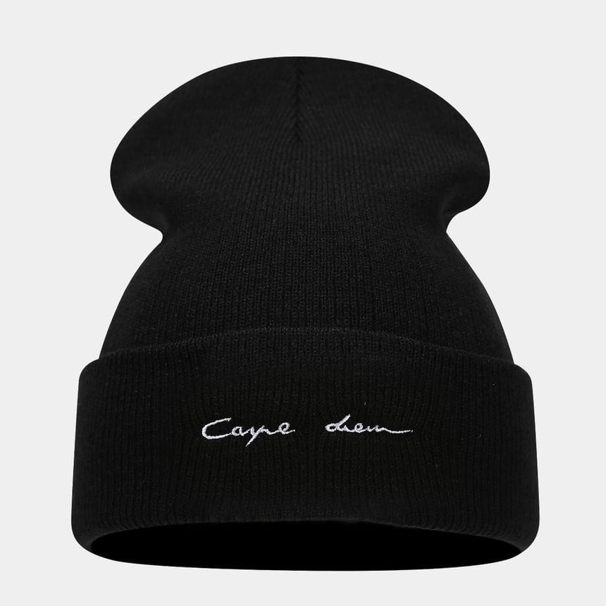 Lettering  Embroidery Beanie Product Image