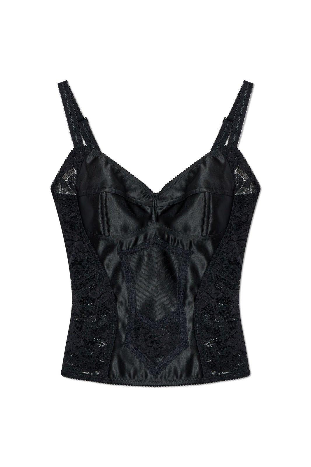 DOLCE & GABBANA Lace Detailed Corset Top In Black Product Image