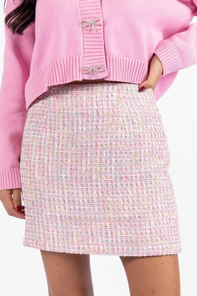 This Time Pink Multi Tweed Skort Product Image