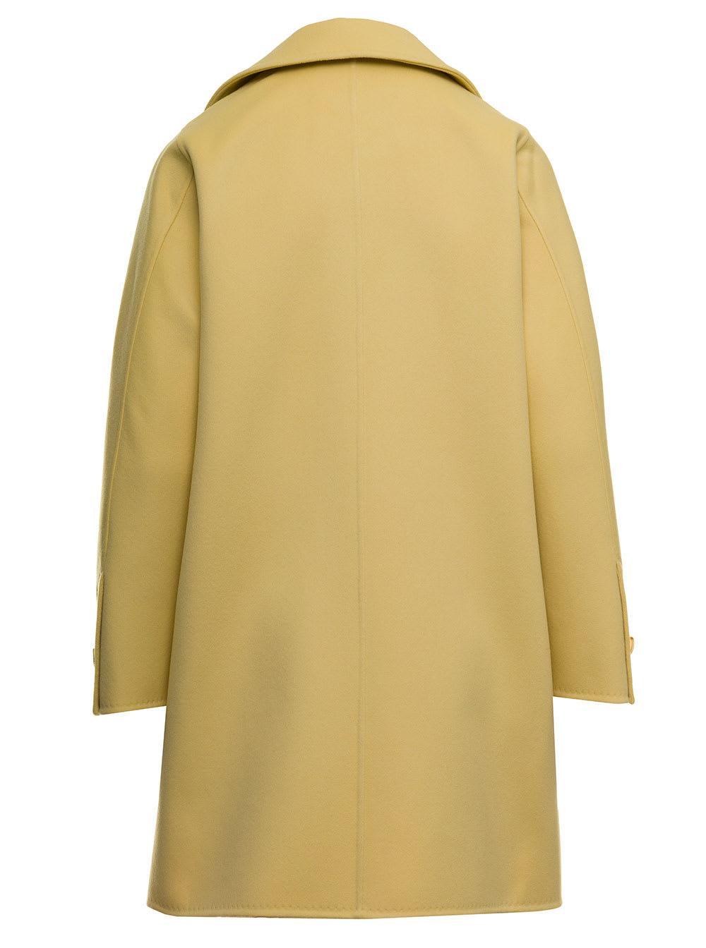 MAX MARA Maxmara Womans Beira Wool Blend Yellow Coat Product Image