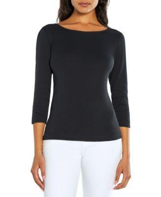 Women's Boat-Neck 3/4-Sleeve T-Shirt Product Image