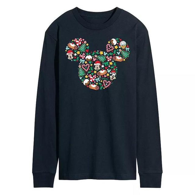 Disneys Mens Mickey Mouse Silhouette Christmas Long-sleeved Tee Product Image