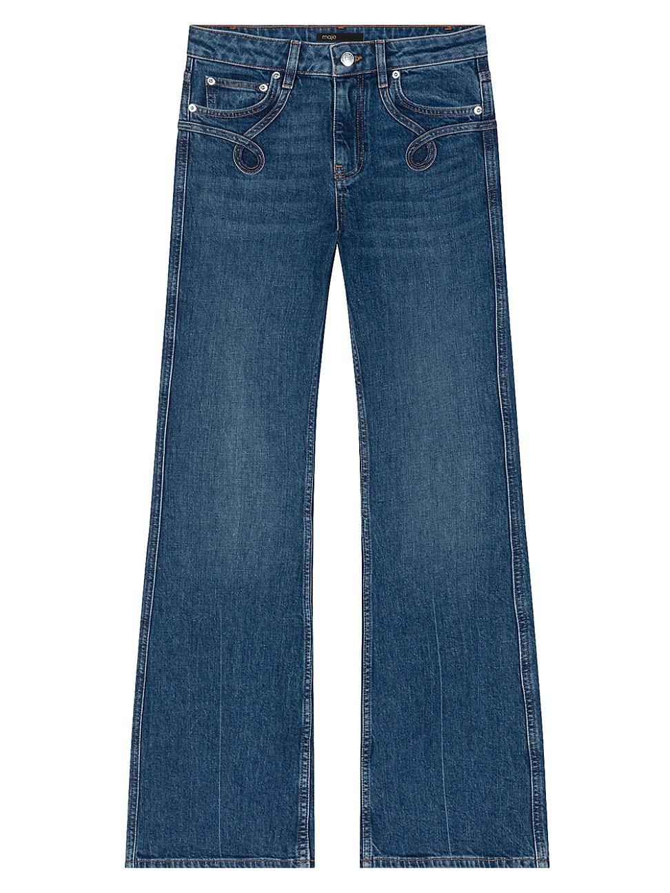 Maje Prany Flared Leg Jeans in Blue Product Image