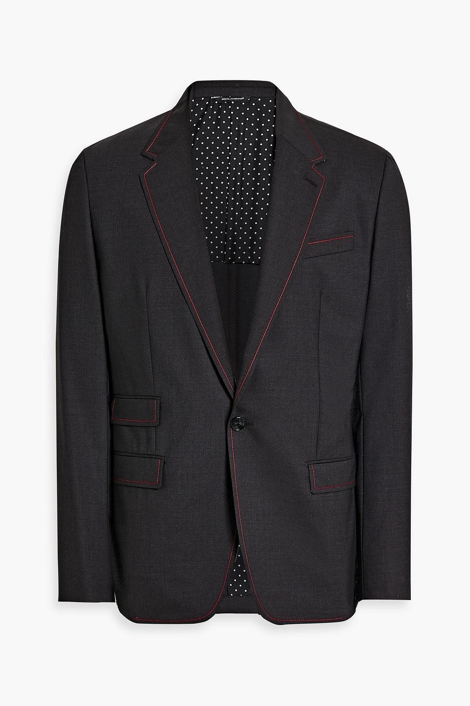 Wool-blend Blazer In Charcoal Product Image