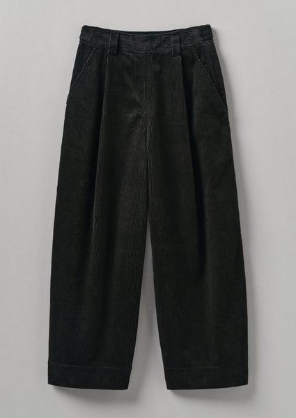 Organic Cord Pleat Front Pants | Brown Slate Product Image