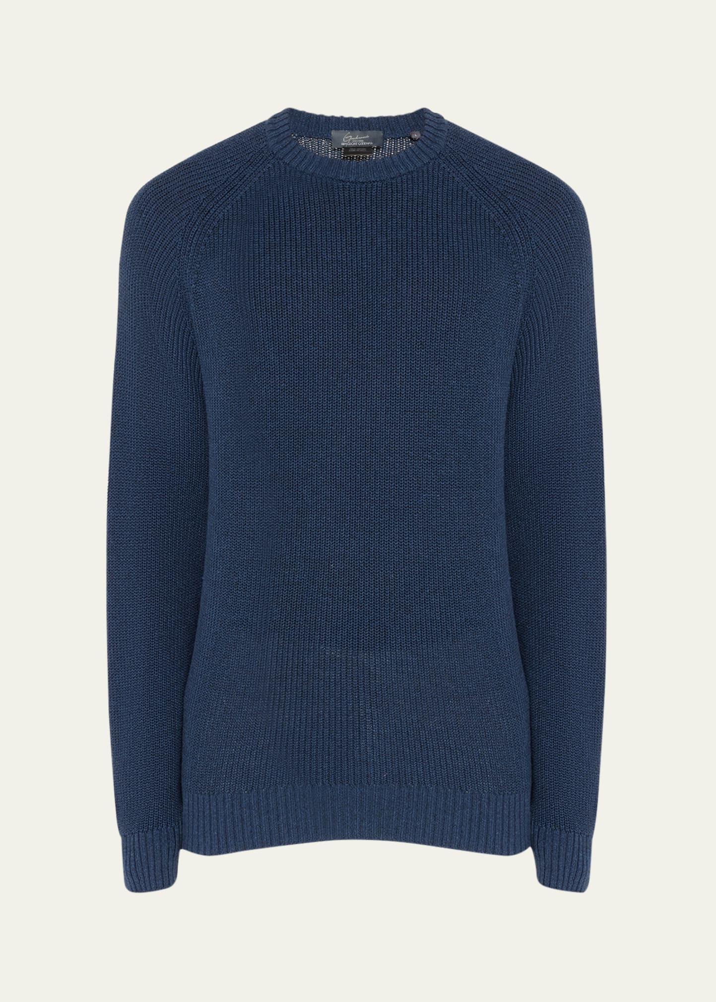 Mens Cotton Melange Crewneck Sweater Product Image