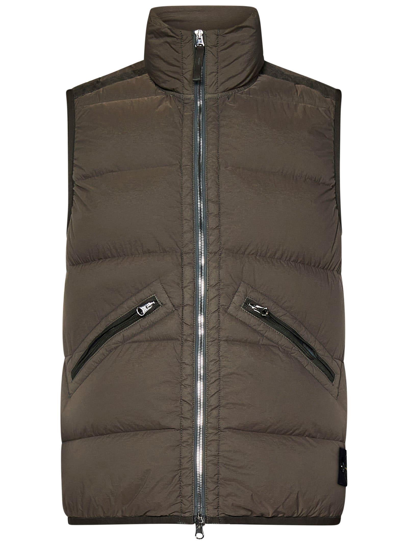 STONE ISLAND Nylon Vest In Beige Product Image