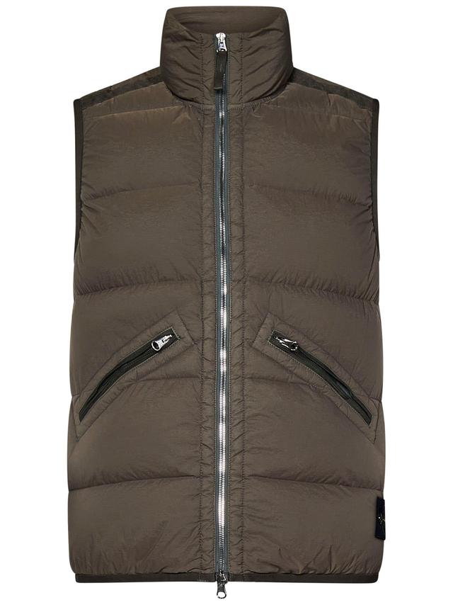 STONE ISLAND Nylon Vest In Beige Product Image