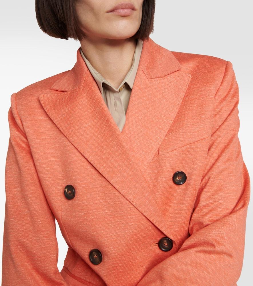 Zirlo Jersey Button-front Blazer Jacket In Peach Product Image