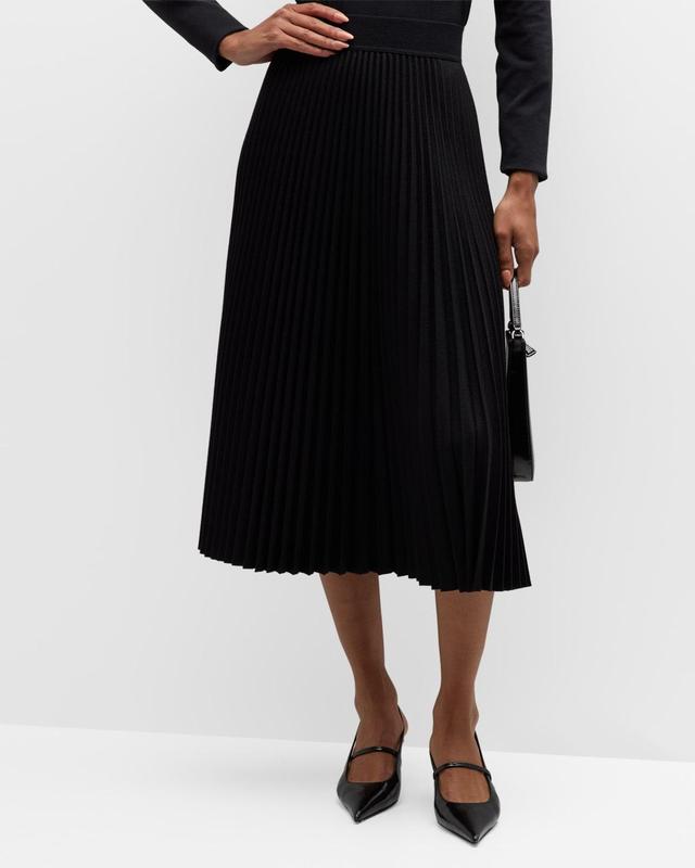 Theory Wool Blend Pleated Midi Skirt Product Image