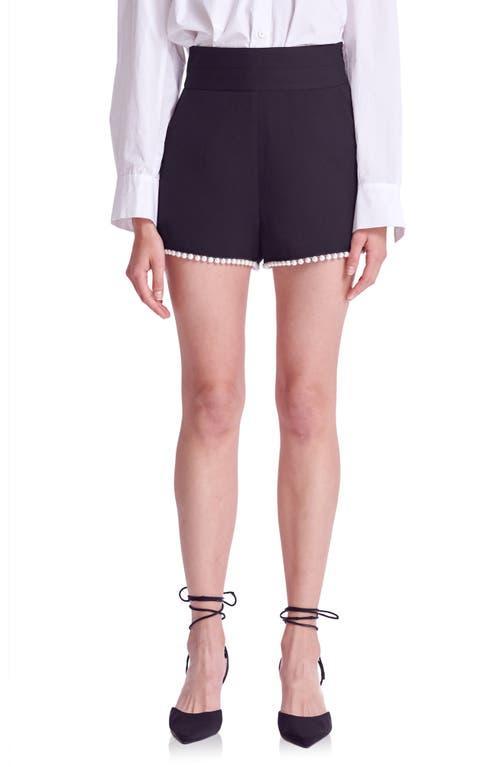 Endless Rose Premium Imitation Pearl Trim High Waist Shorts Product Image