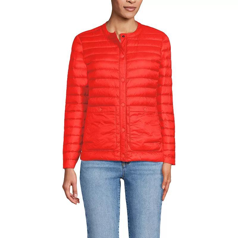 Womens Lands End Collarless Wanderweight Down Puffer Jacket Product Image