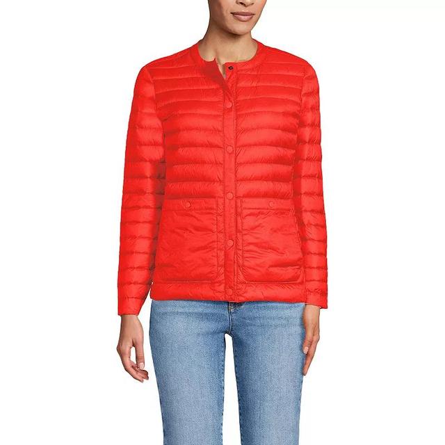 Womens Lands End Collarless Wanderweight Down Puffer Jacket Product Image