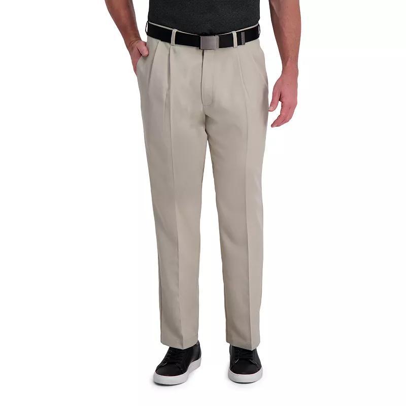 Mens Haggar Cool Right Performance Flex Classic-Fit Pleated Pants Product Image