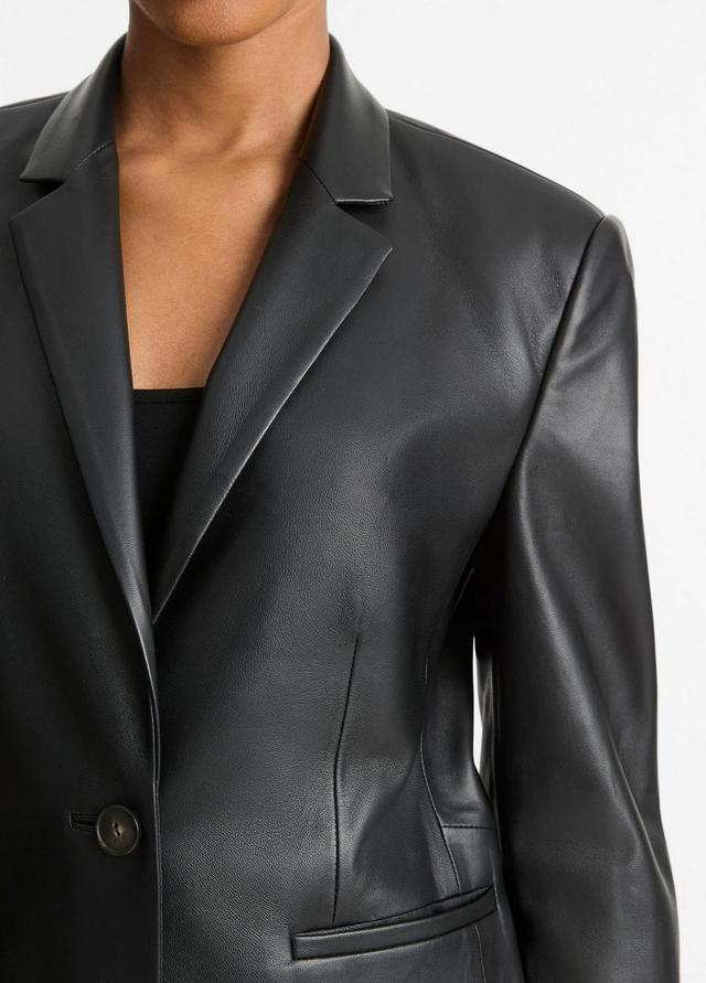 Leather Shrunken Blazer Product Image