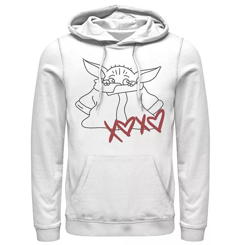 Mens Star Wars The Mandalorian The Child Valentines Day Outline Hoodie Product Image