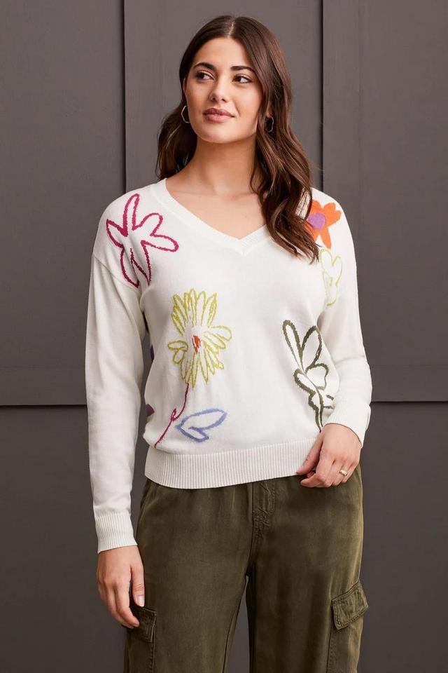 DROP SHOULDER JACQUARD SWEATER Product Image