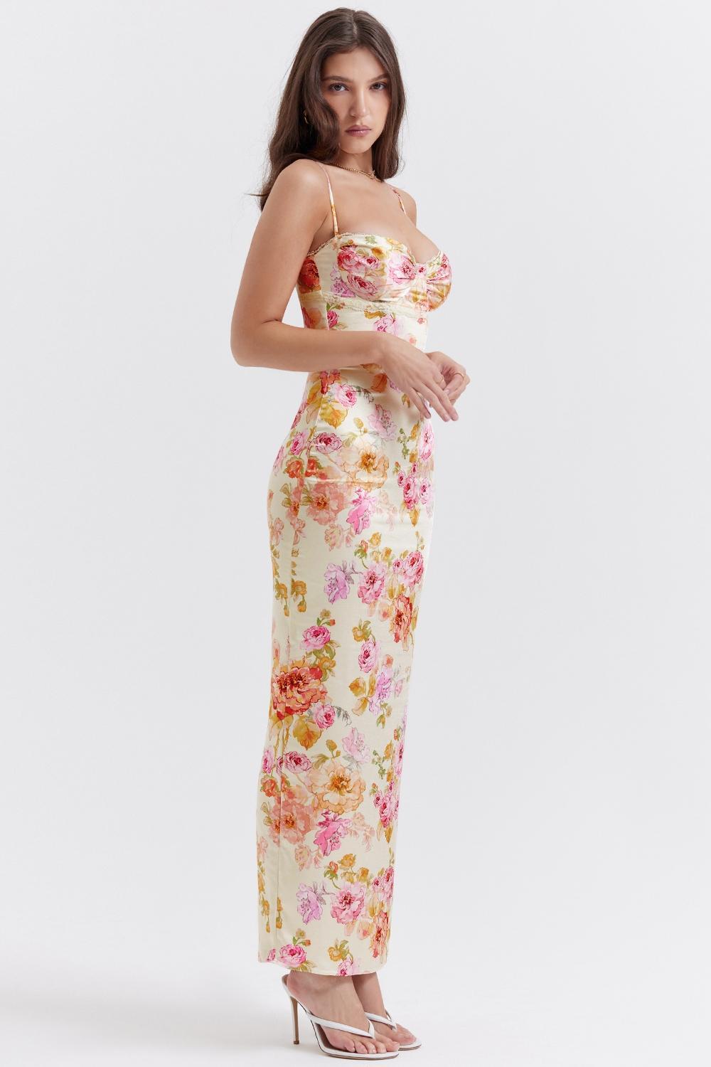 Josefina Ivory Floral Maxi Dress Product Image